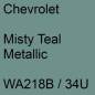 Preview: Chevrolet, Misty Teal Metallic, WA218B / 34U.